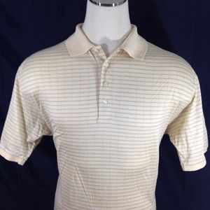 Byron Nelson Mens Polo Golf Shirt Yellow & Blue Stripes Sz Large